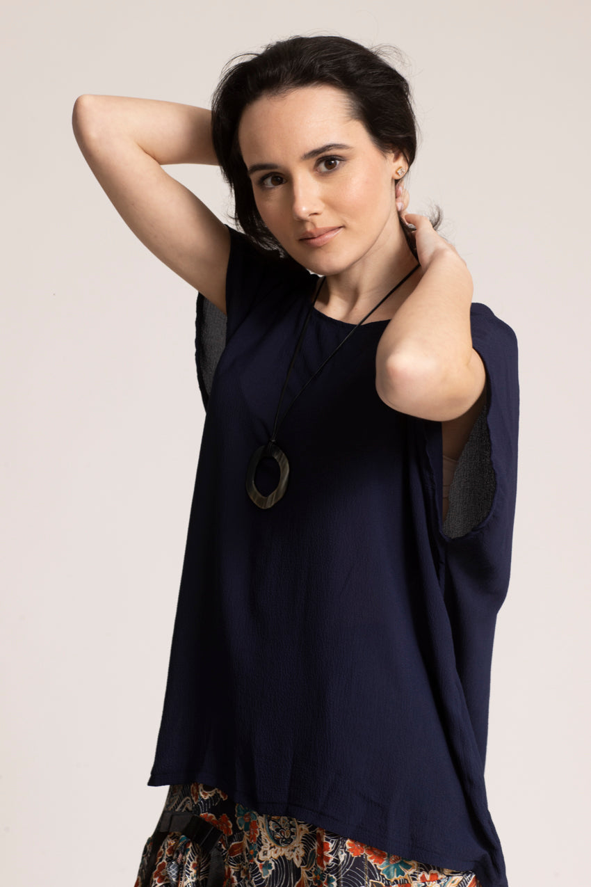 Haut Big T Slide Bleu