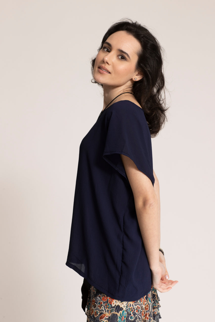 Haut Big T Slide Bleu