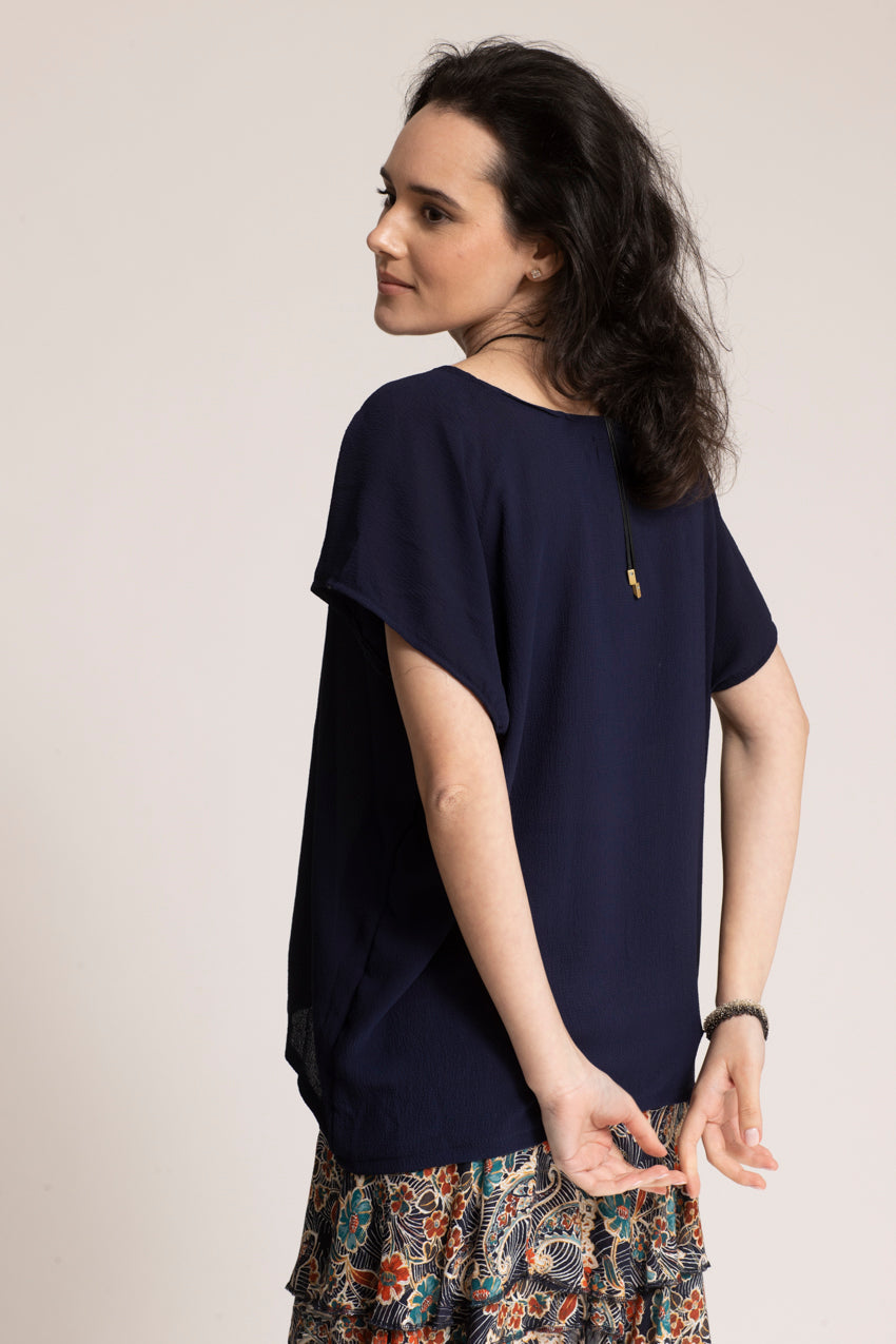 Haut Big T Slide Bleu