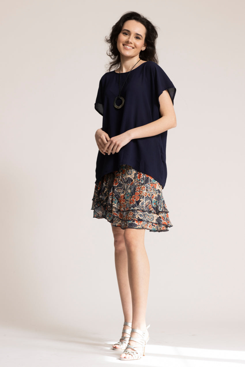 Haut Big T Slide Bleu