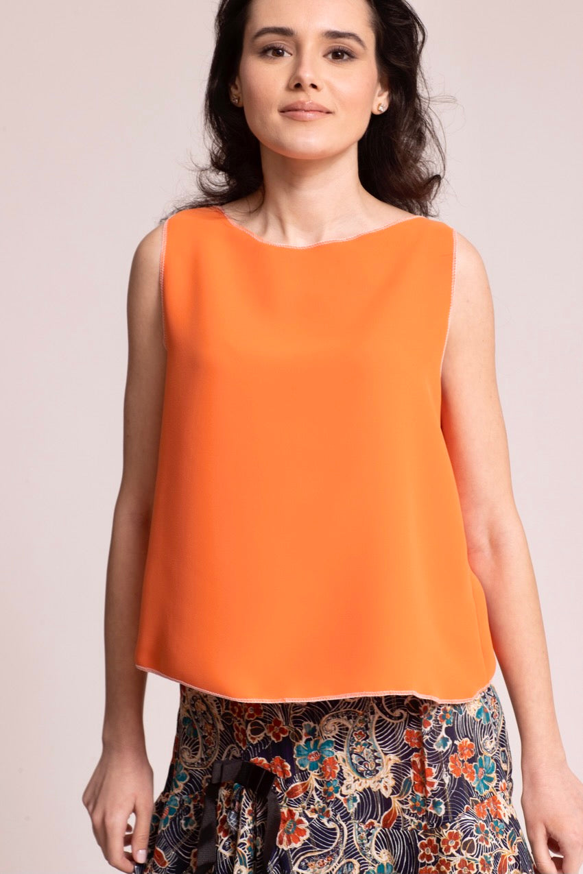 Haut Marine Dos Nageur Orange