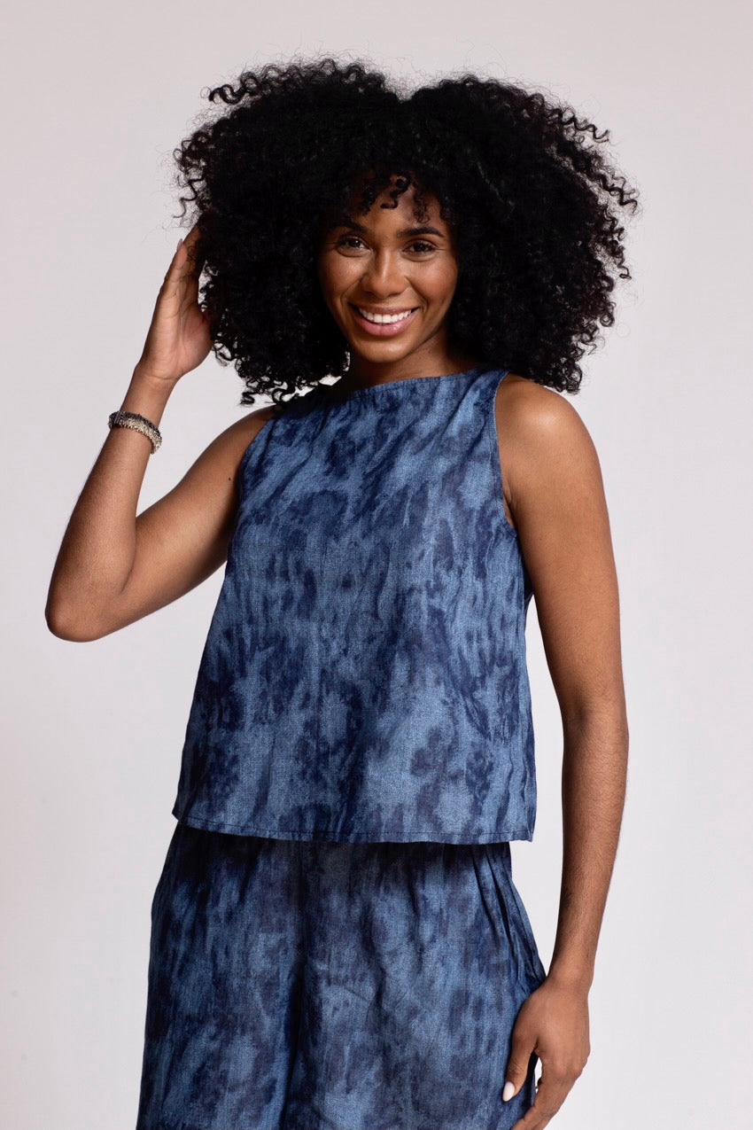 Haut Marine Dos Nageur Denim Deep&Bleu