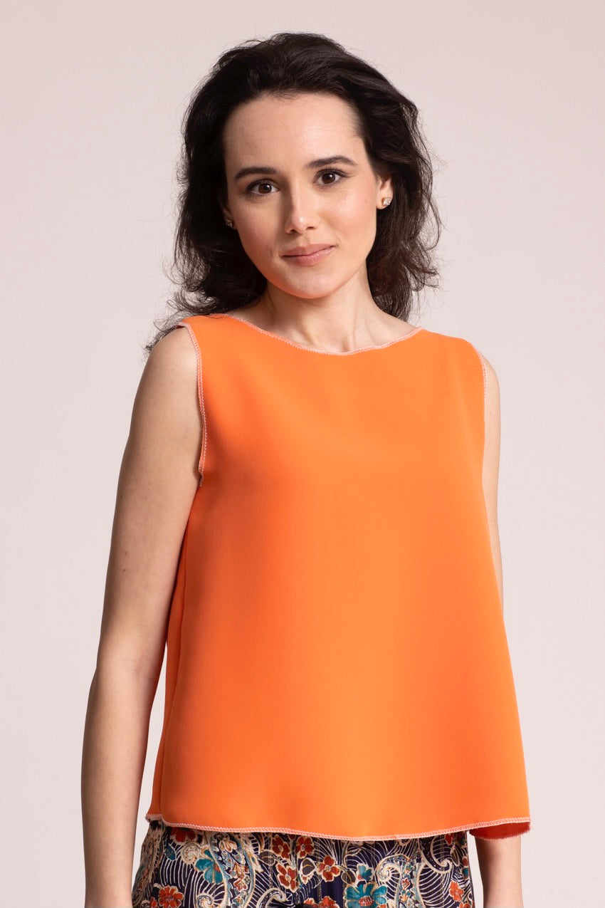 Haut Marine Dos Nageur Orange