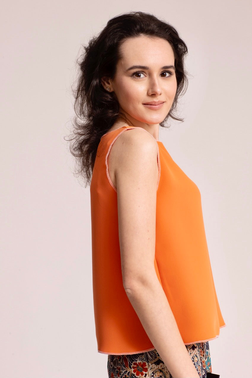 Haut Marine Dos Nageur Orange