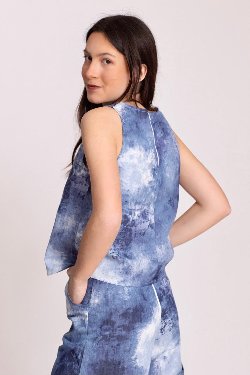 Haut Marine Dos Nageur Denim Ty&DY