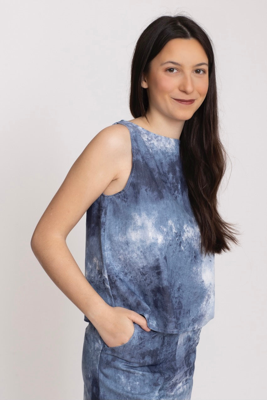 Haut Marine Dos Nageur Denim Ty&DY