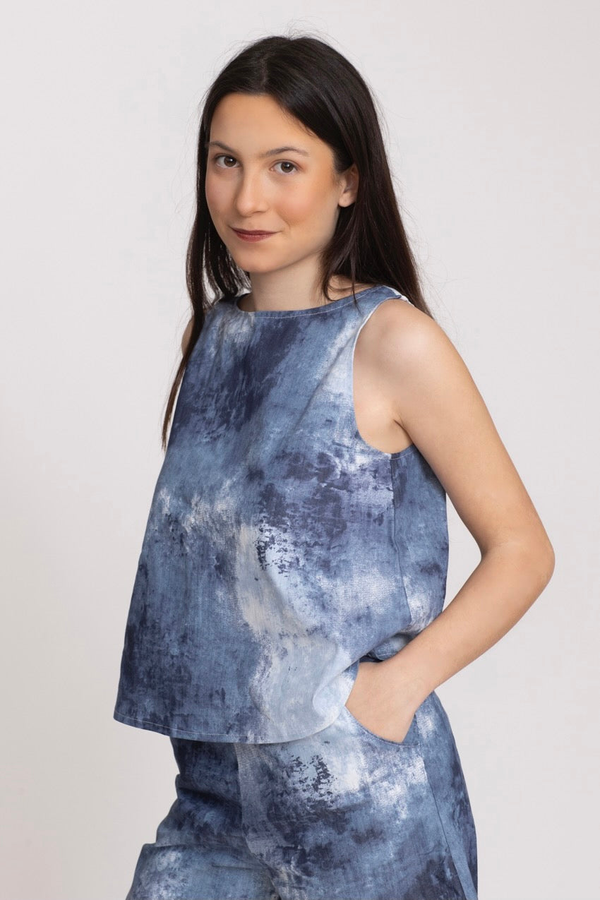 Haut Marine Dos Nageur Denim Ty&DY