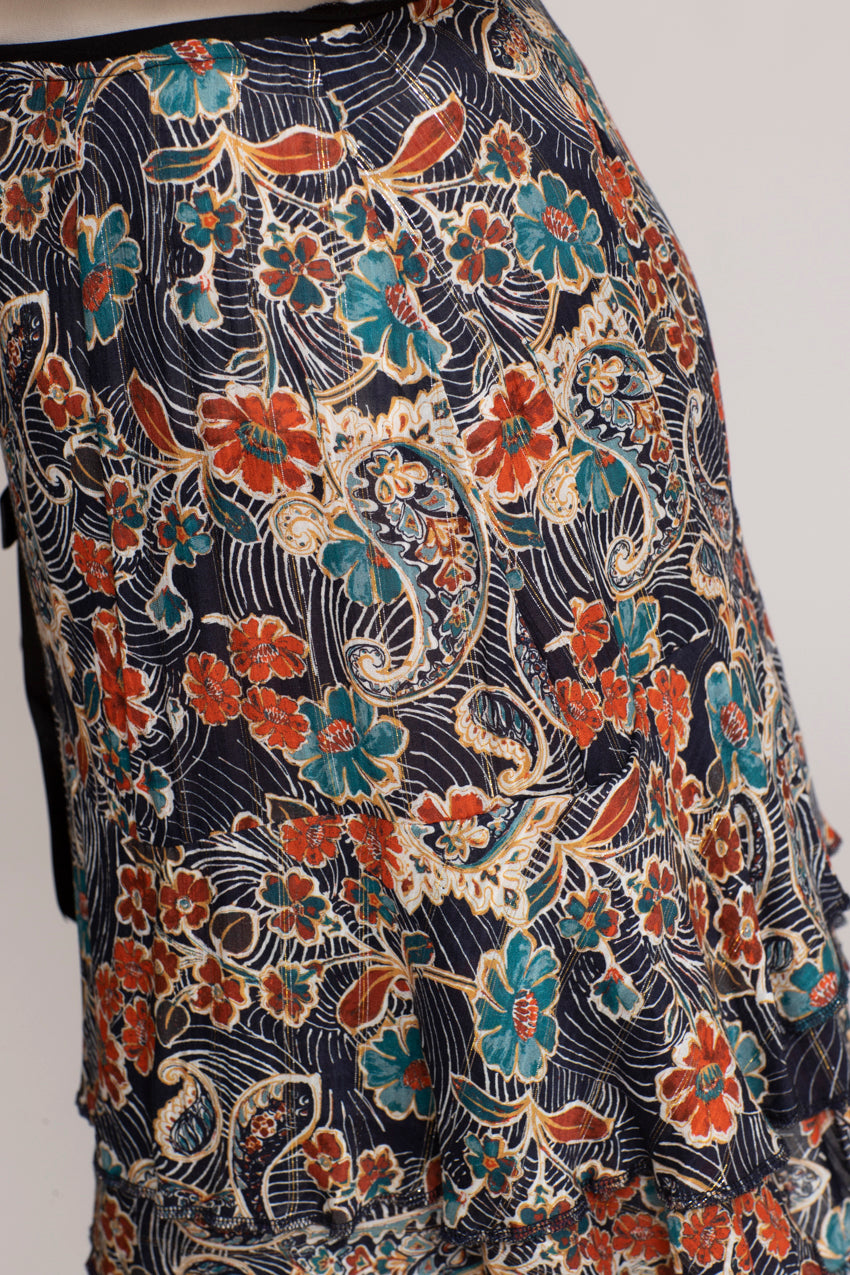 Jupe Courte Volants Cat Bleu