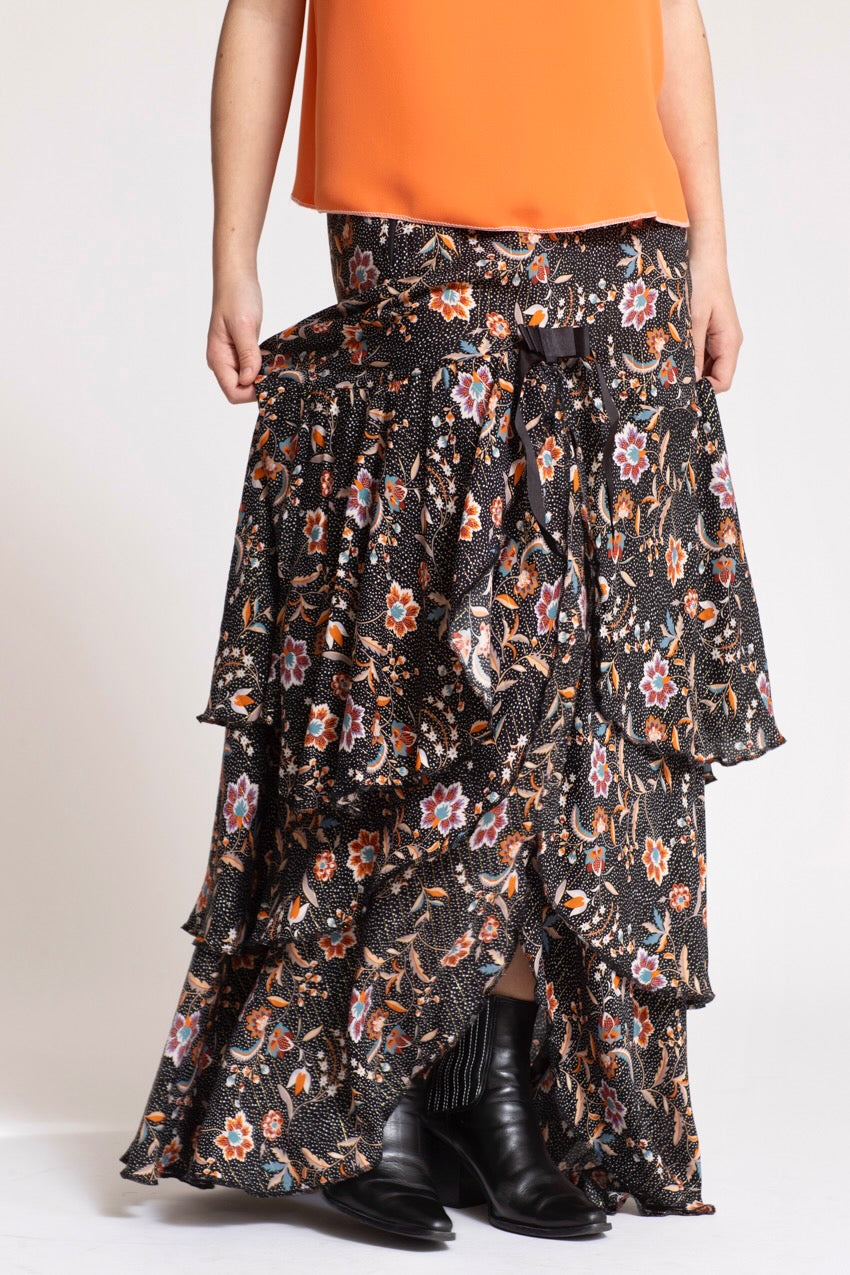 Jupe Longue Volants Cat Noir