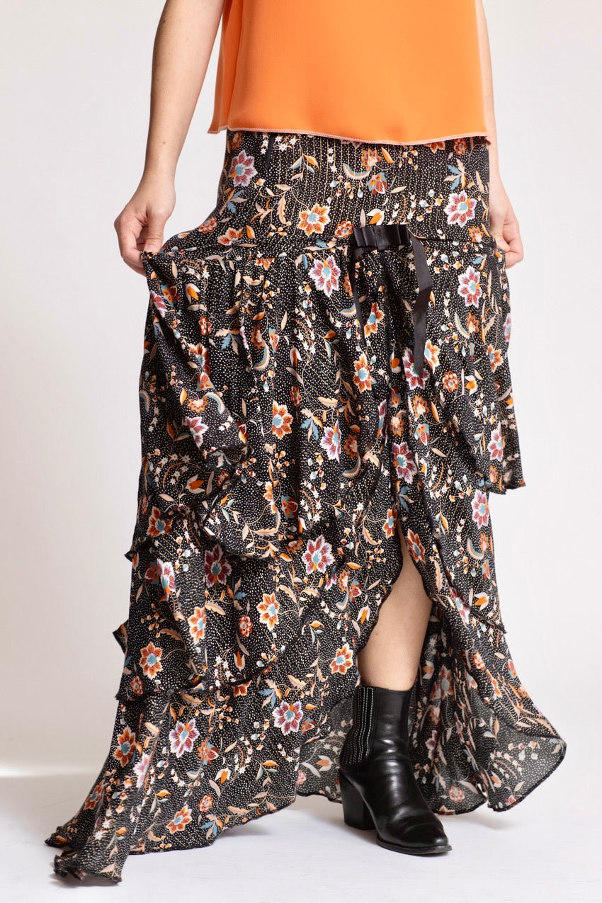 Jupe Longue Volants Cat Noir