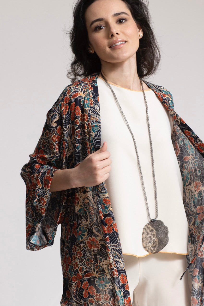 Kimono Kimmy Cat Bleu