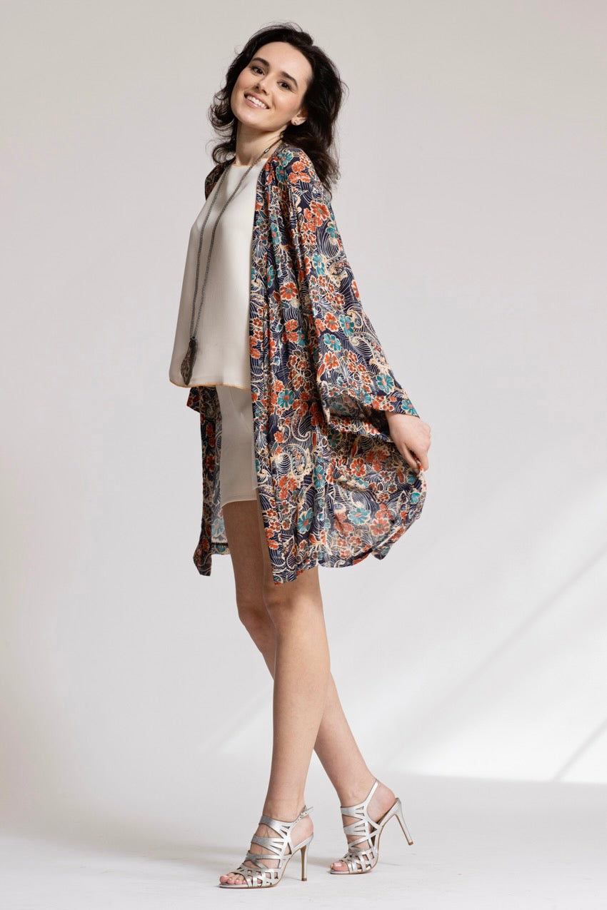 Kimono Petali Cat Bleu