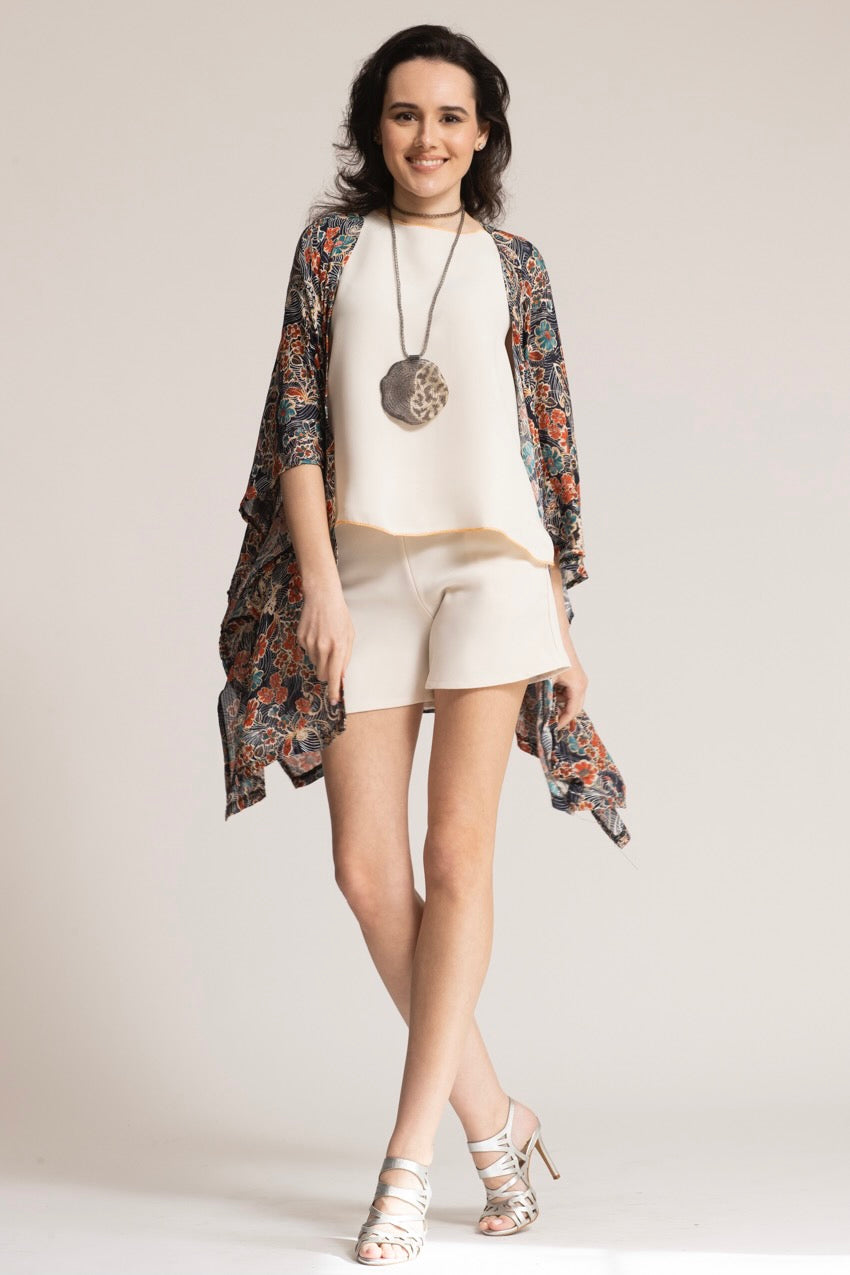 Kimono Petali Cat Bleu