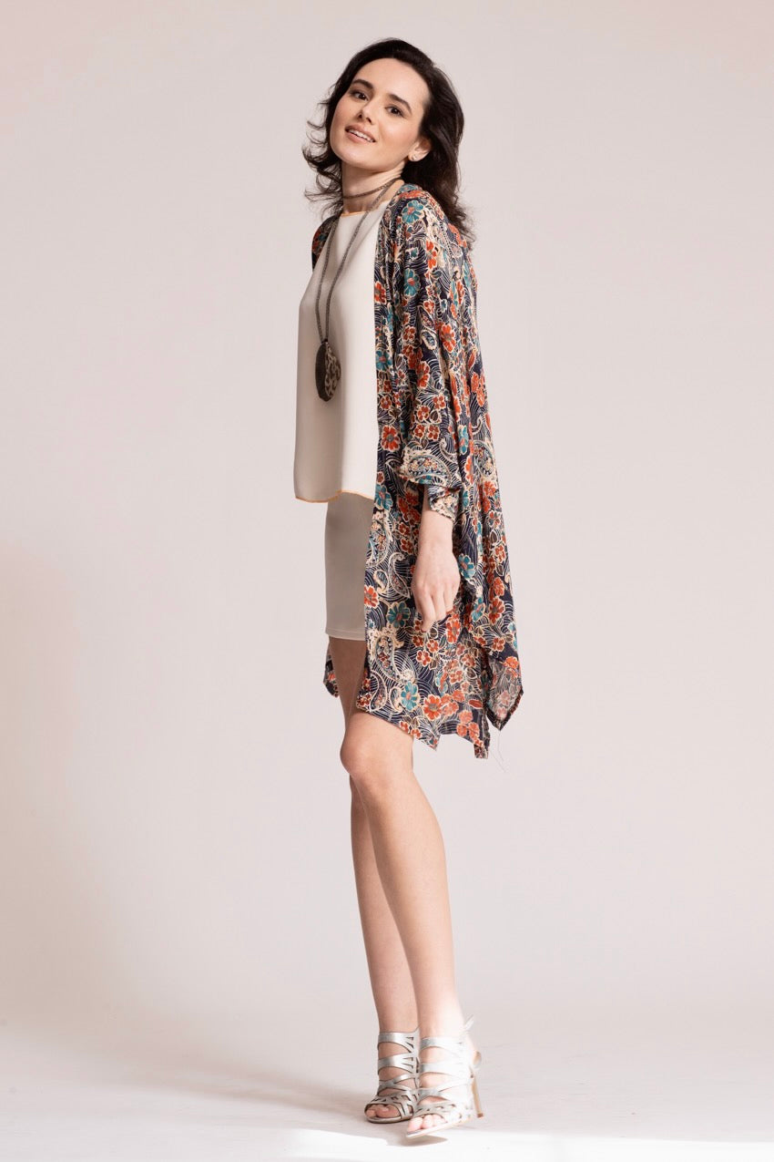 Kimono Petali Cat Bleu