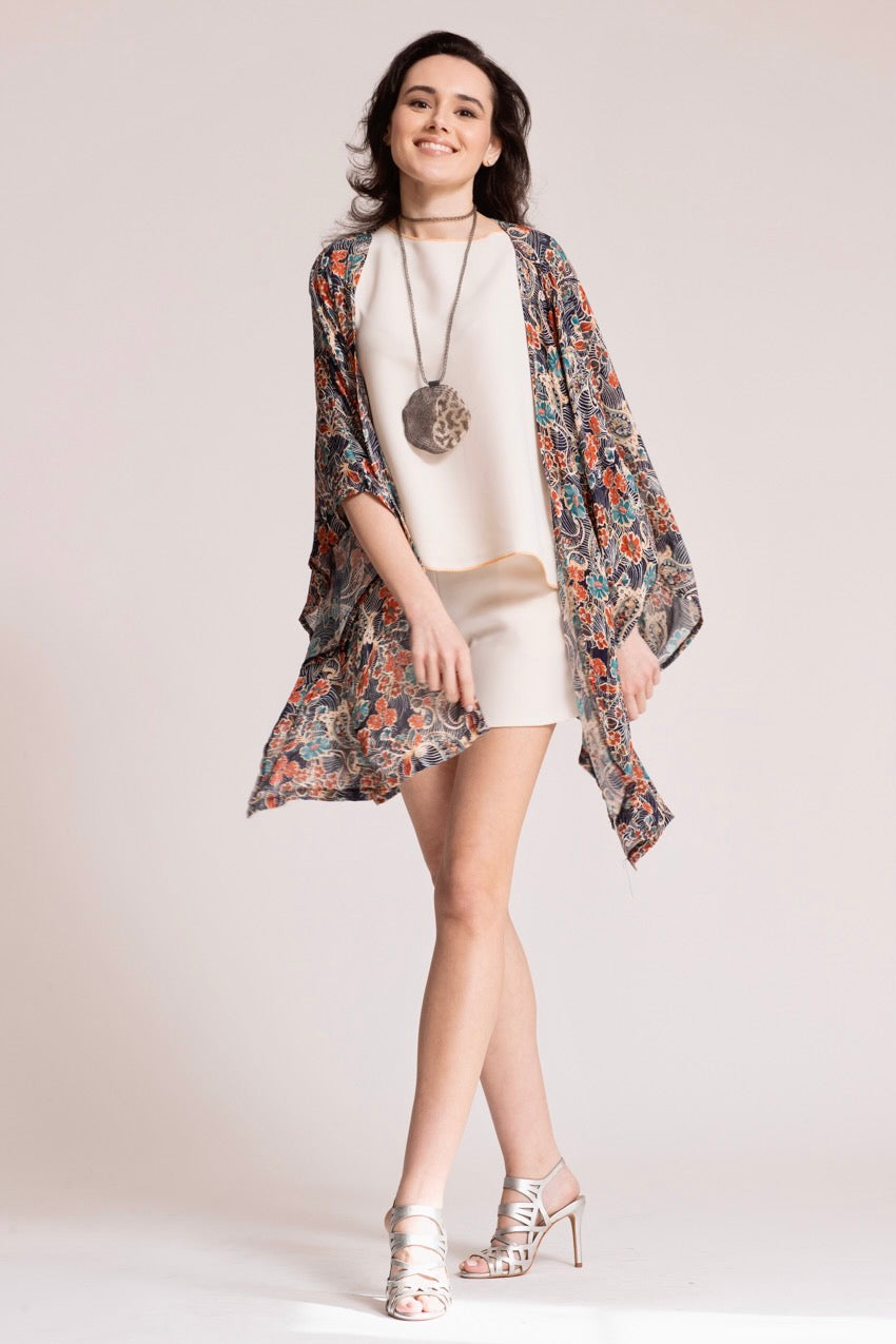 Kimono Petali Cat Bleu