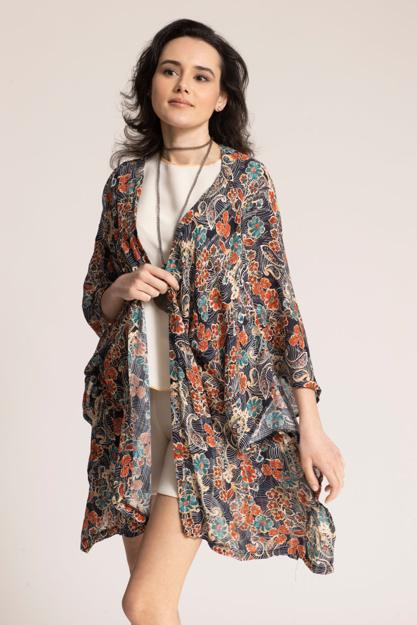 Kimono Petali Cat Bleu