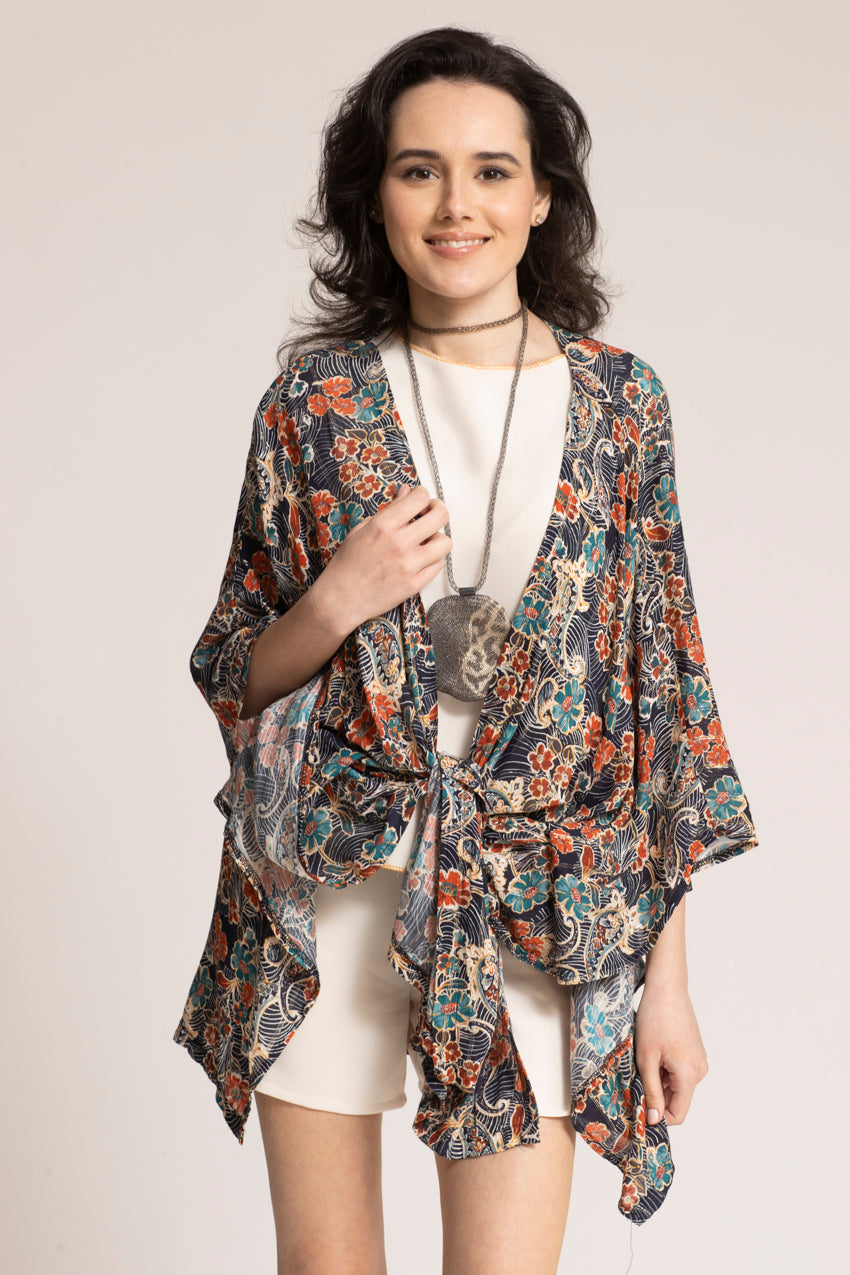 Kimono Petali Cat Bleu