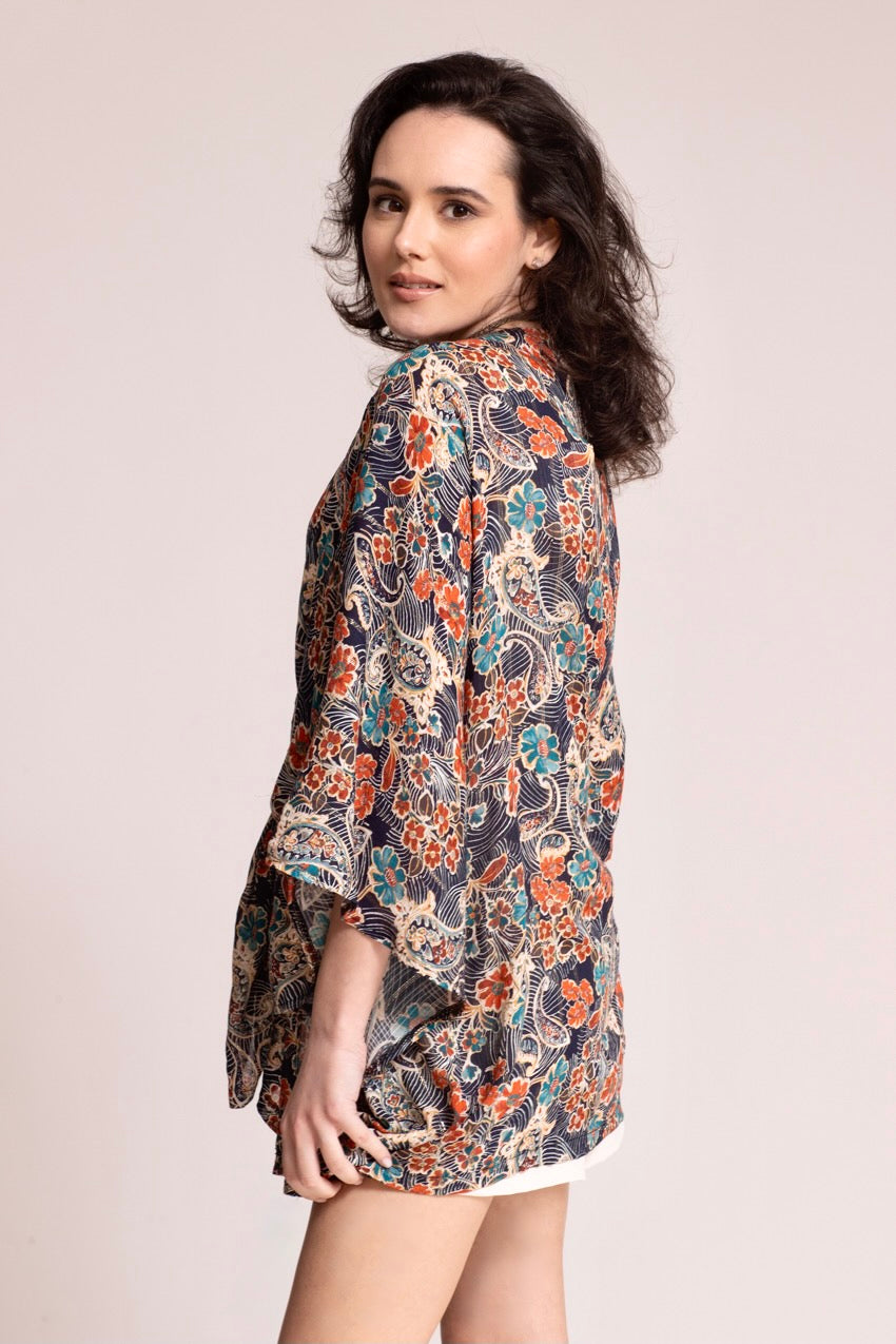 Kimono Petali Cat Bleu