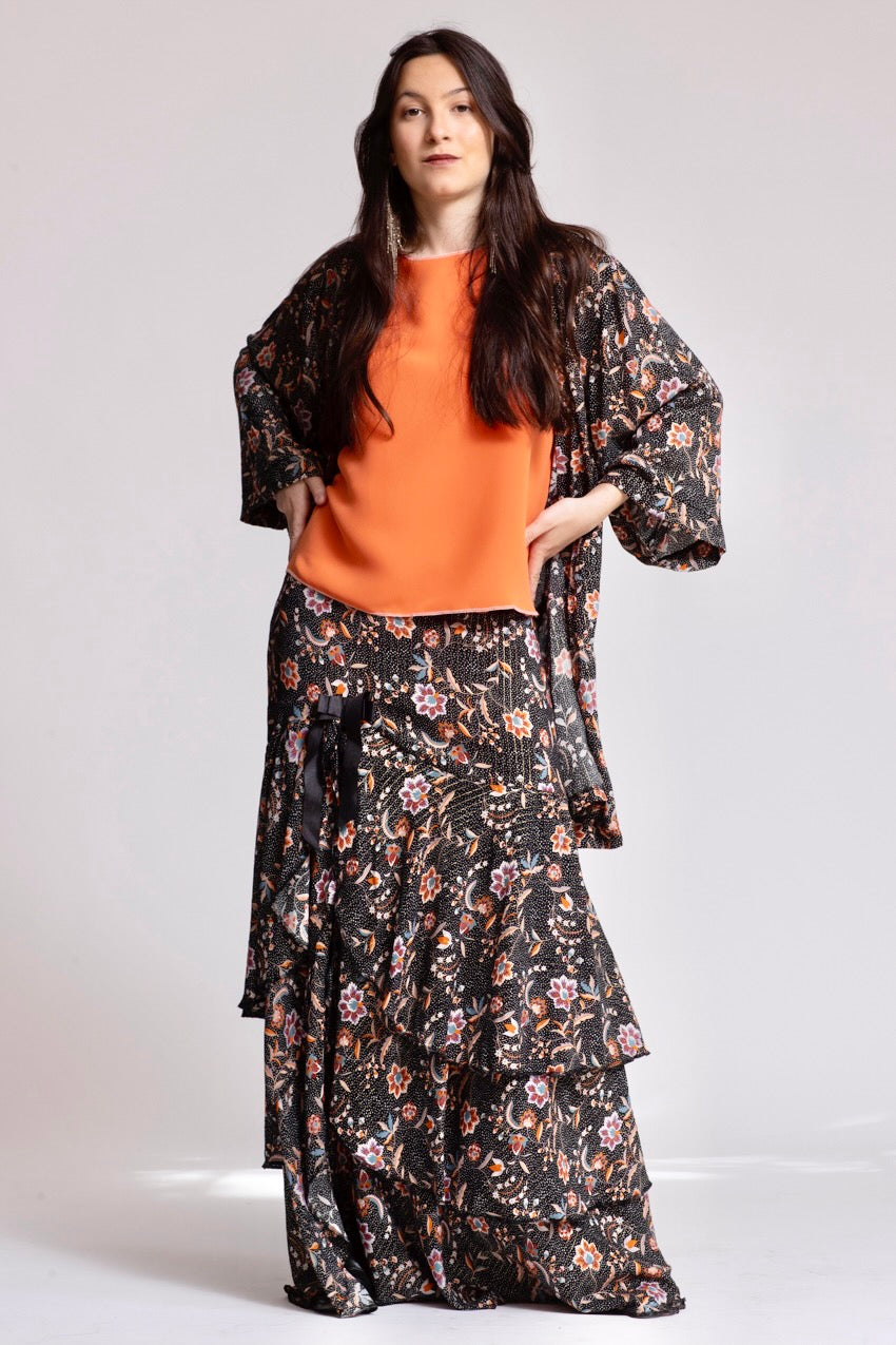 Jupe Longue Volants Cat Noir