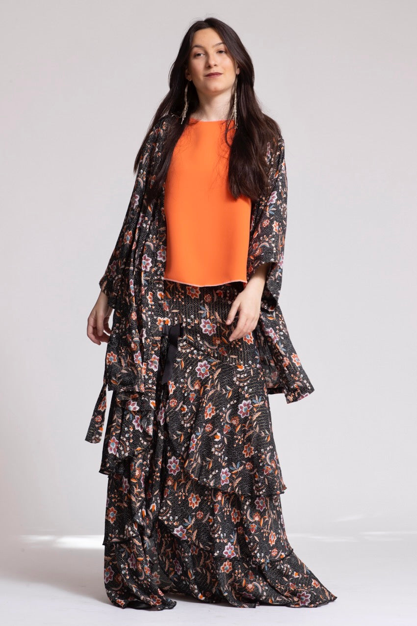 Jupe Longue Volants Cat Noir