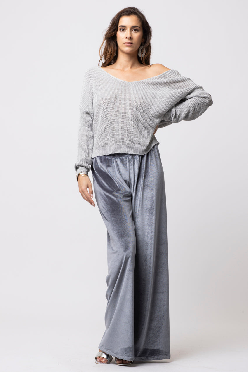 Pantalon Slide Velour Gris