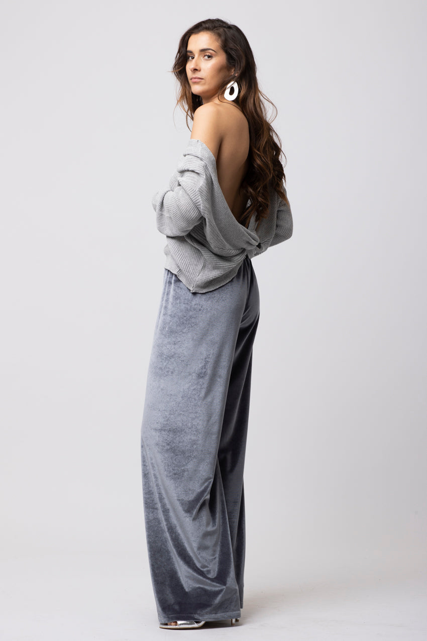 Pantalon Slide Velour Gris