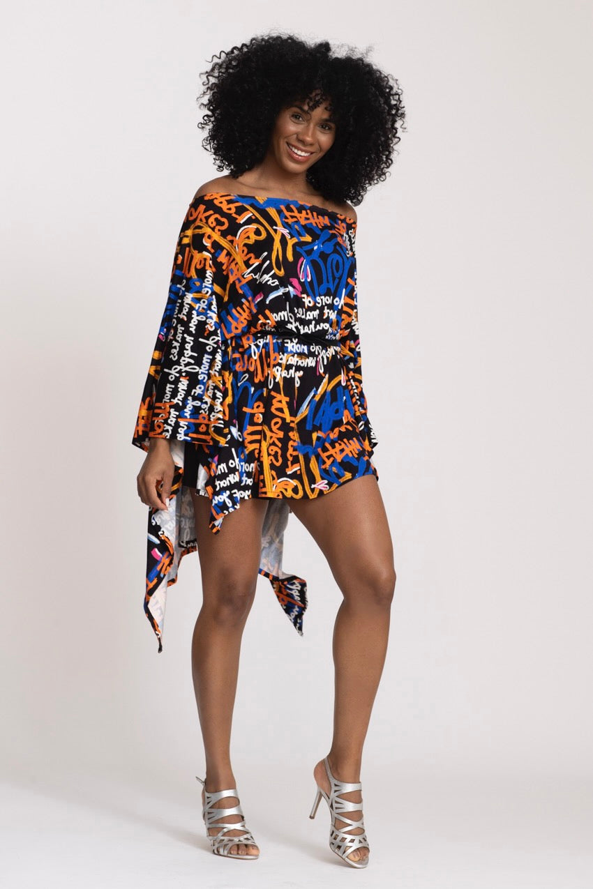 Maxi Poncho Kimono Graffiti