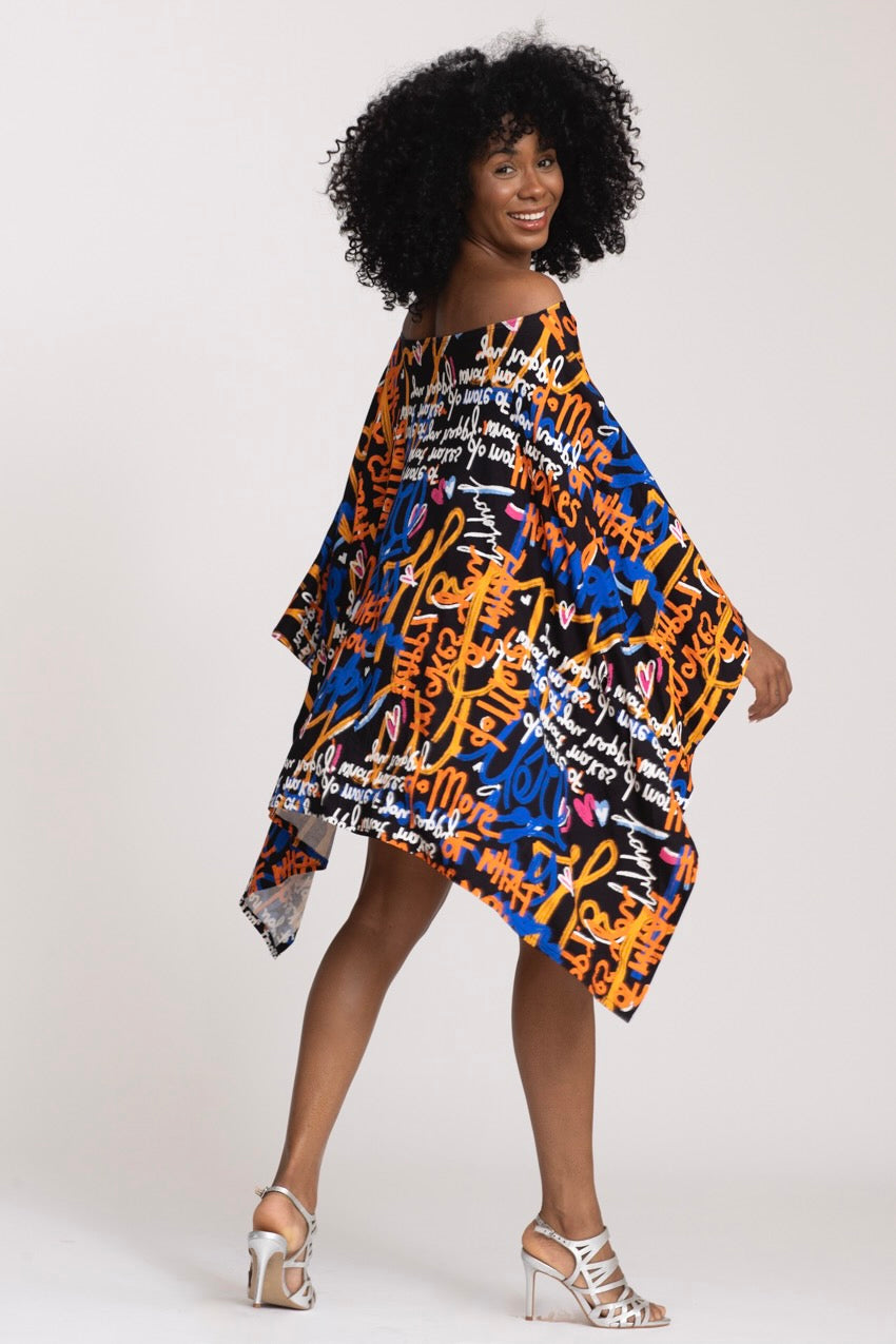 Maxi Poncho Kimono Graffiti
