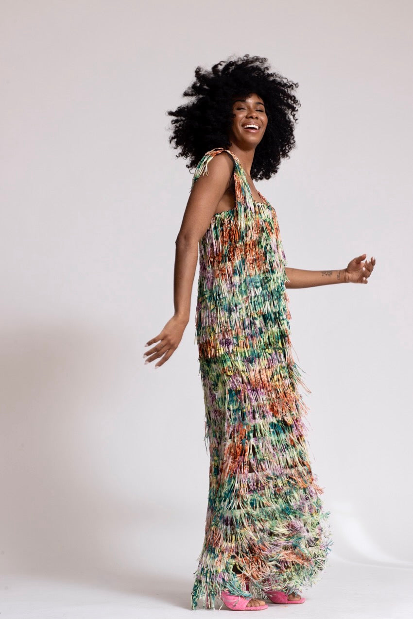 Robe De Cocktail Franges Alghe Colors