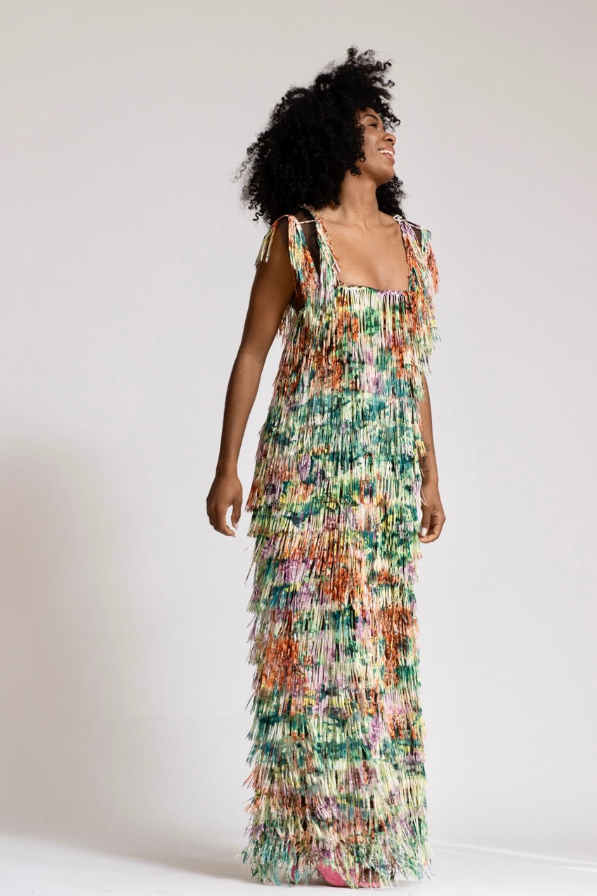 Robe De Cocktail Franges Alghe Colors