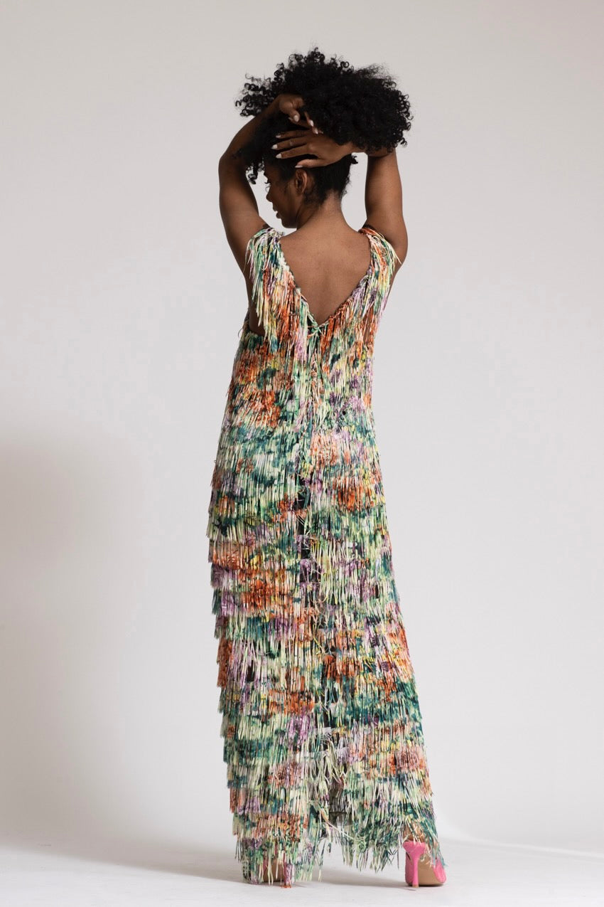 Robe De Cocktail Franges Alghe Colors