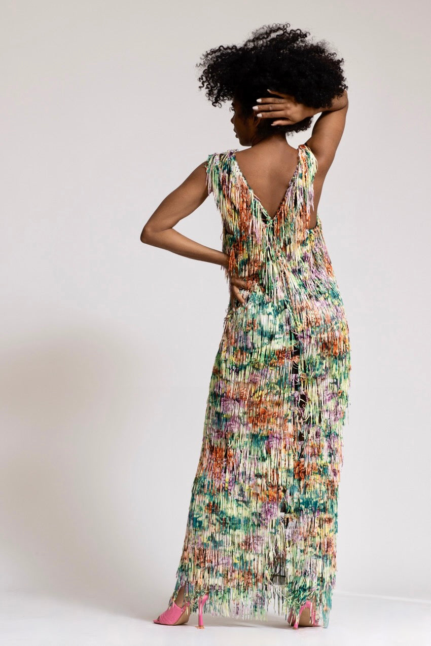 Robe De Cocktail Franges Alghe Colors