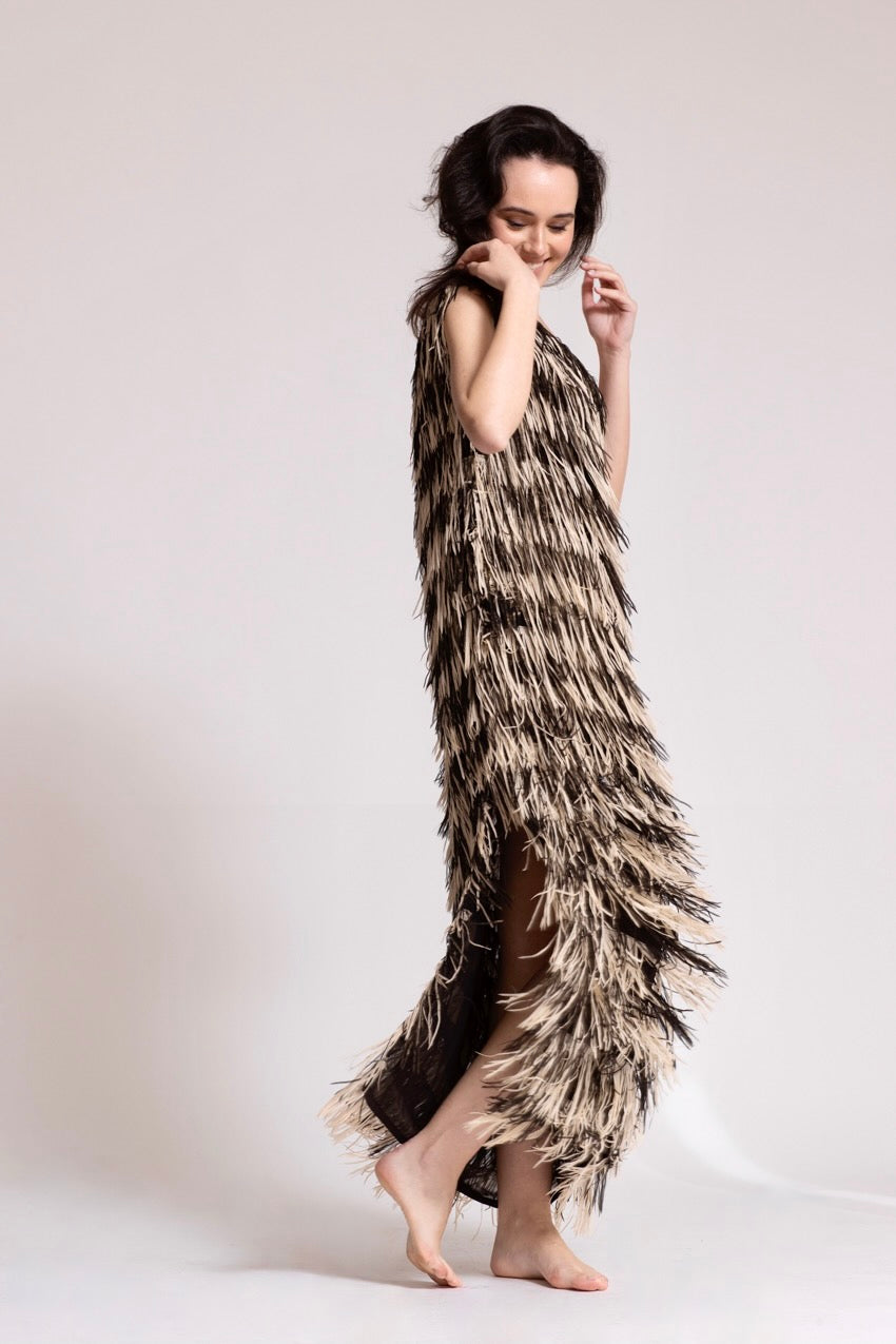 Robe De Cocktail Franges Alghe Nude