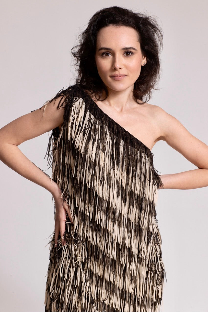 Robe De Cocktail Franges Alghe Nude