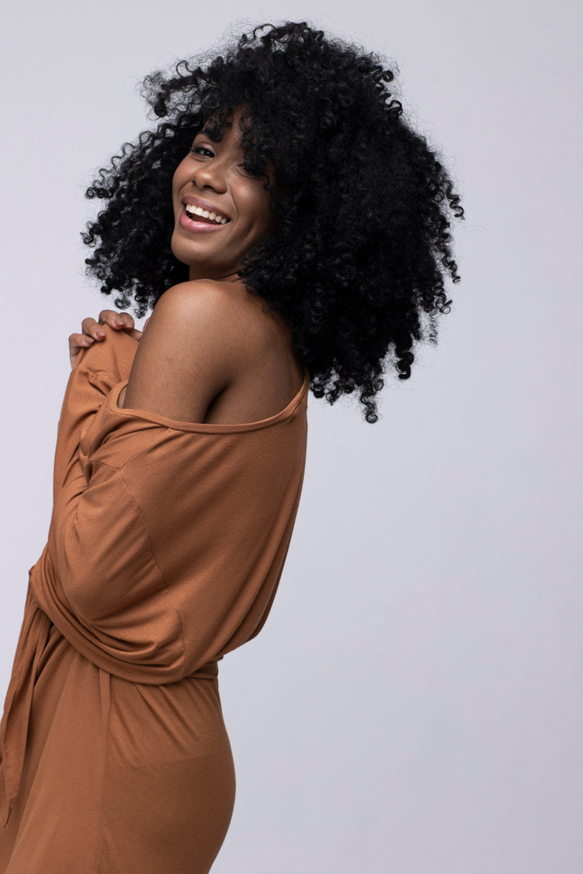 Robe Chloette Manches Noisette