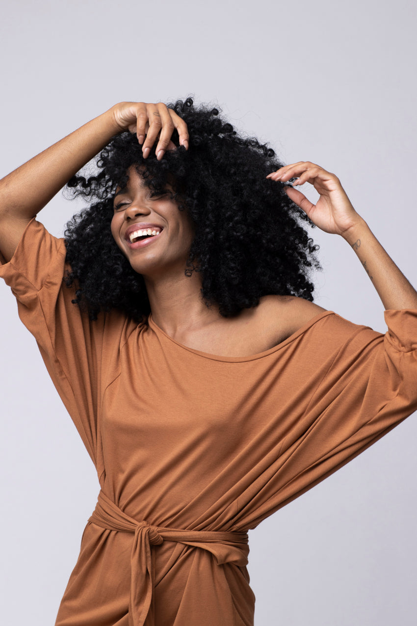 Robe Chloette Manches Noisette