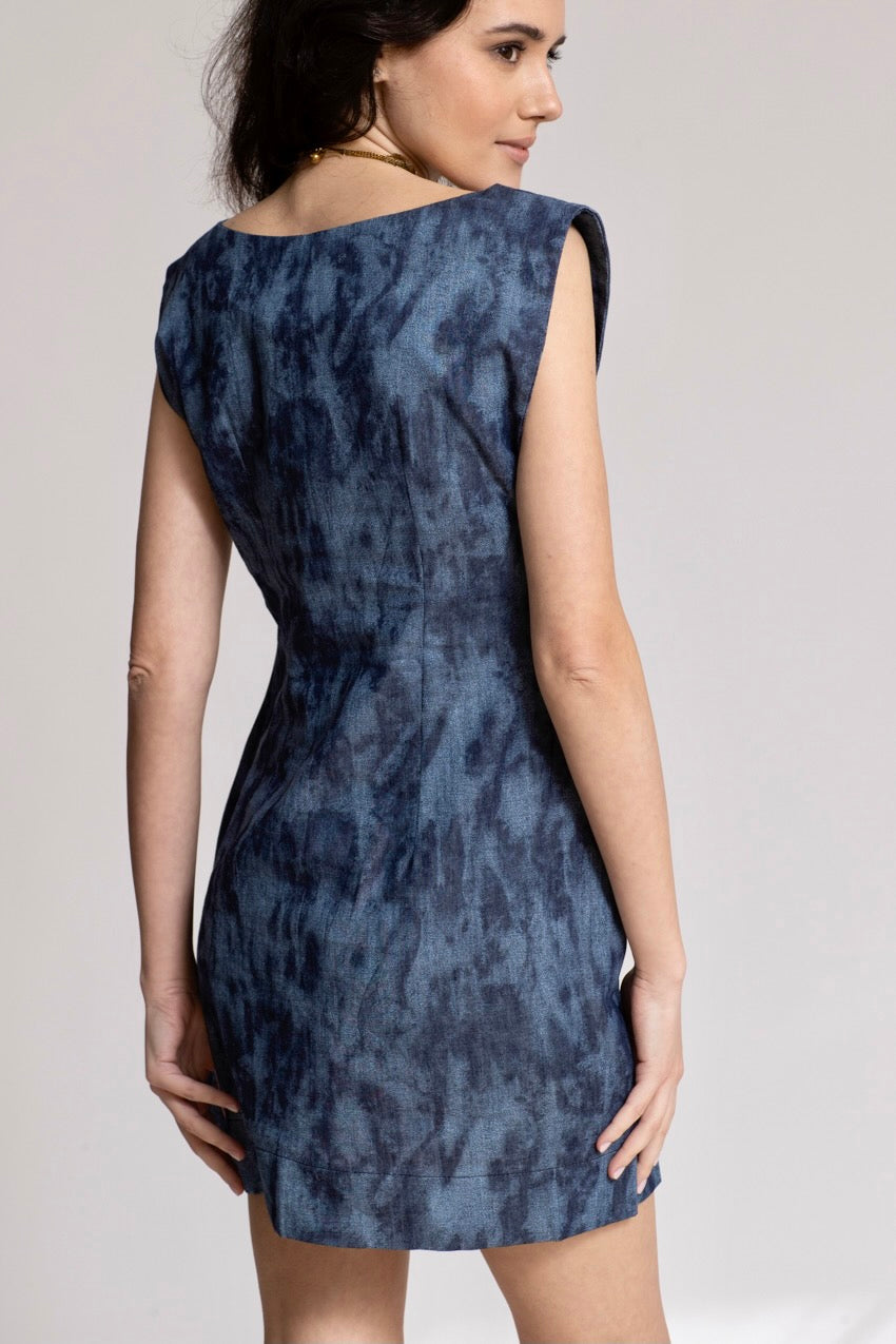 Robe Midi Corolle Denim Deep&Bleu