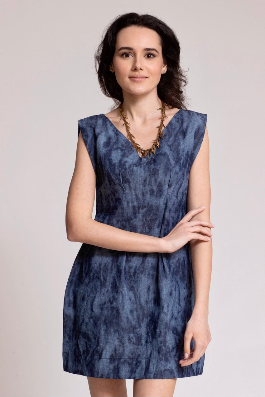 Robe Midi Corolle Denim Deep&Bleu