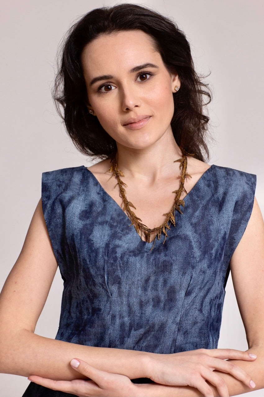 Robe Midi Corolle Denim Deep&Bleu