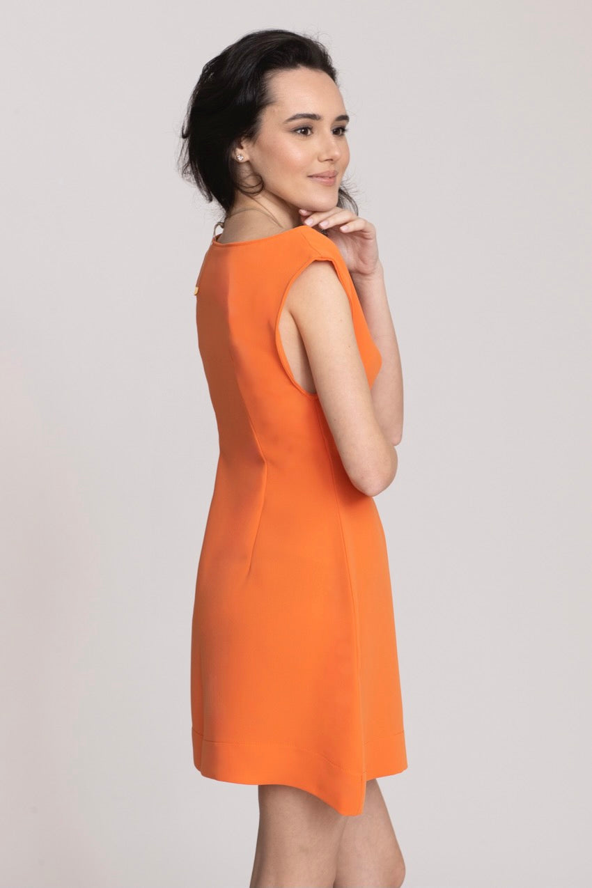 Robe Midi Corolle Costiera Orange