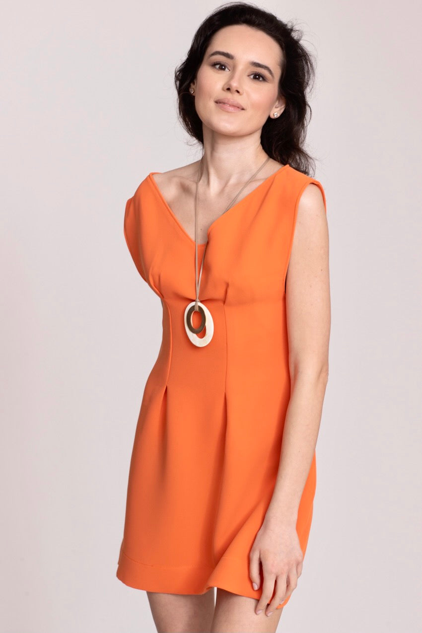 Robe Midi Corolle Costiera Orange