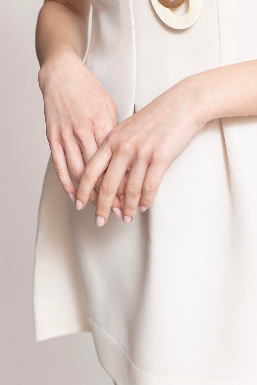 Robe Midi Corolle Costiera White