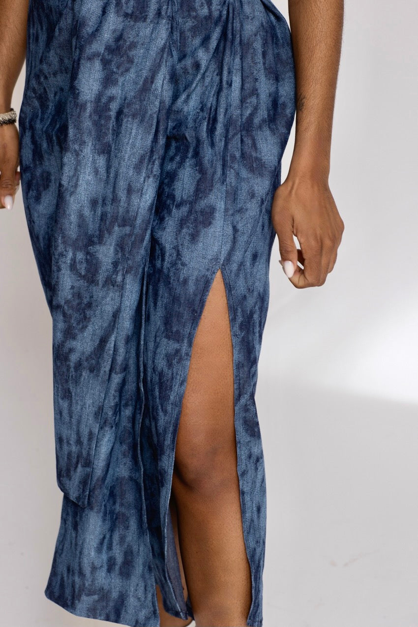 Robe Longue Jeannine Denim Deep&Bleu