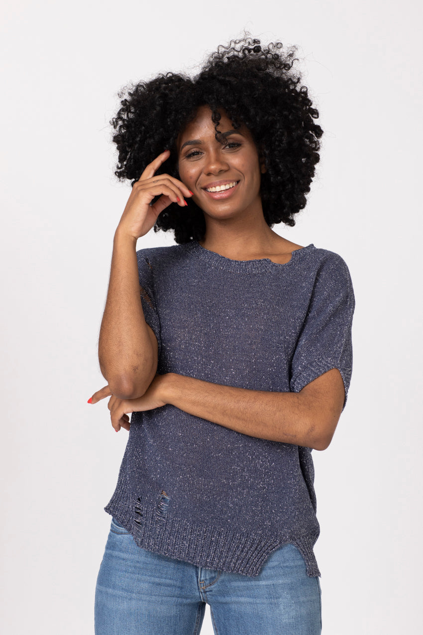 Maille Lurex Strappo Neo Denim