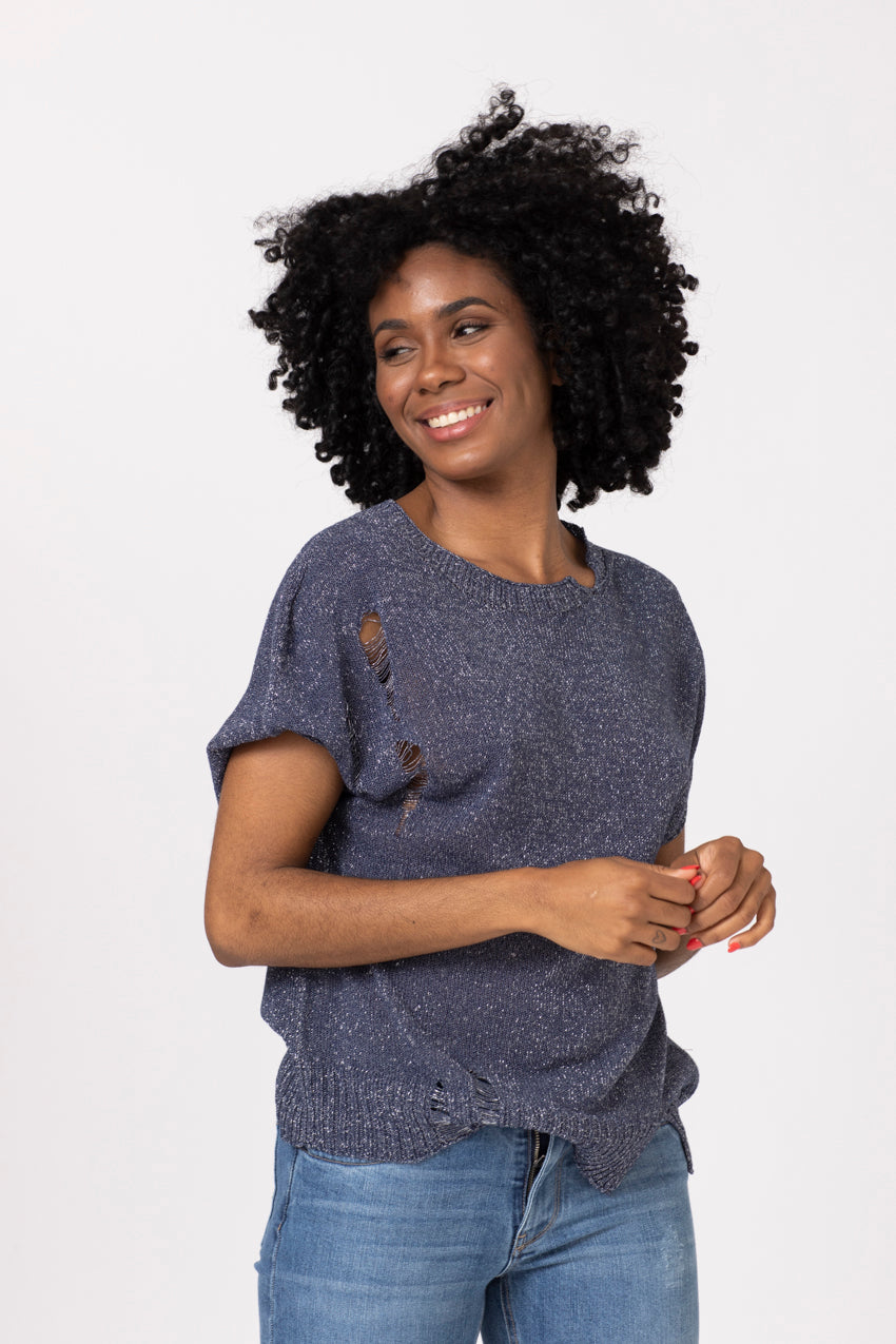 Maille Lurex Strappo Neo Denim