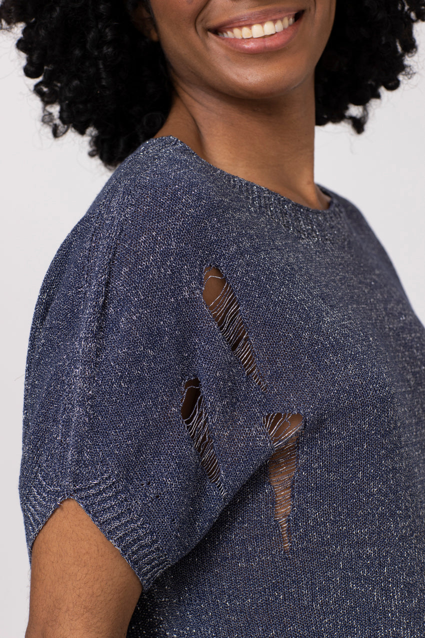 Maille Lurex Strappo Neo Denim