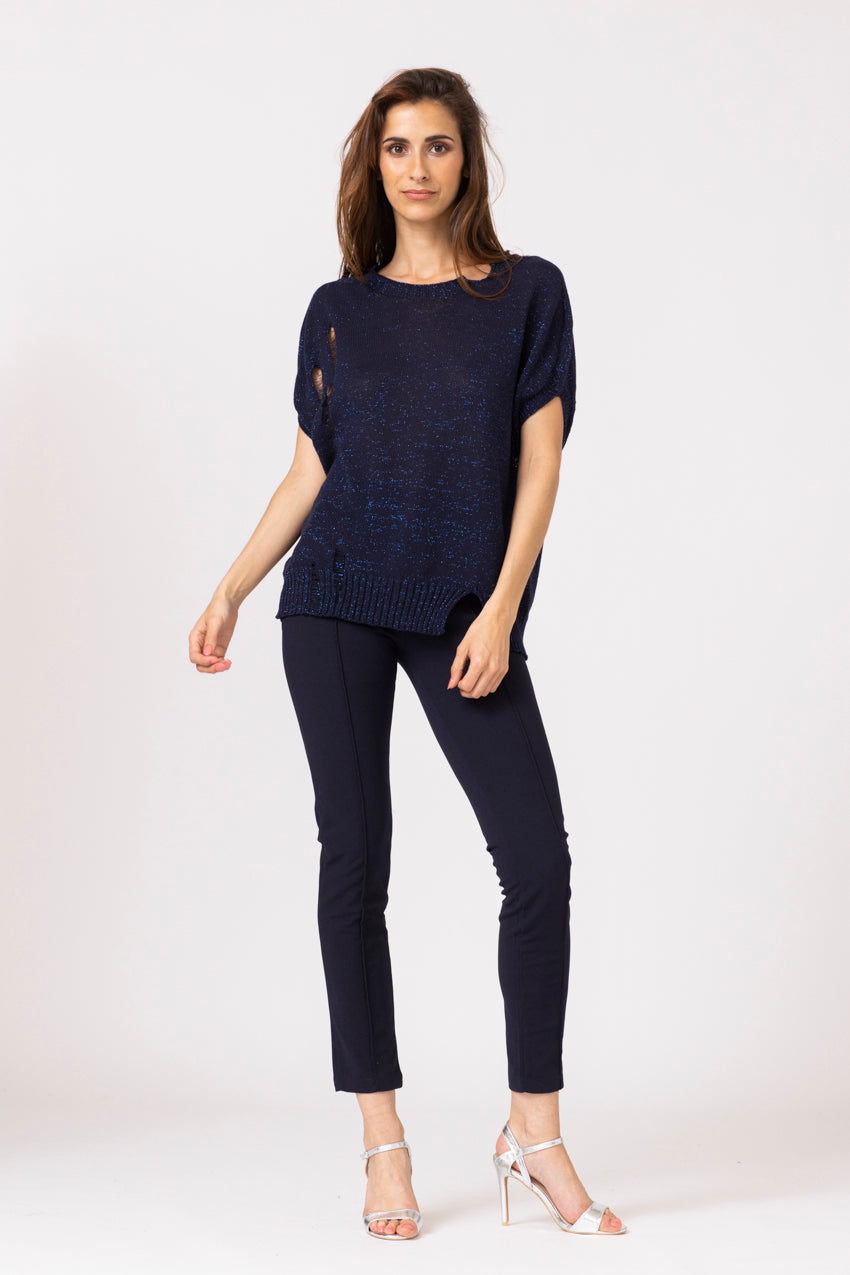 Maille Lurex Strappo Neo Bleu