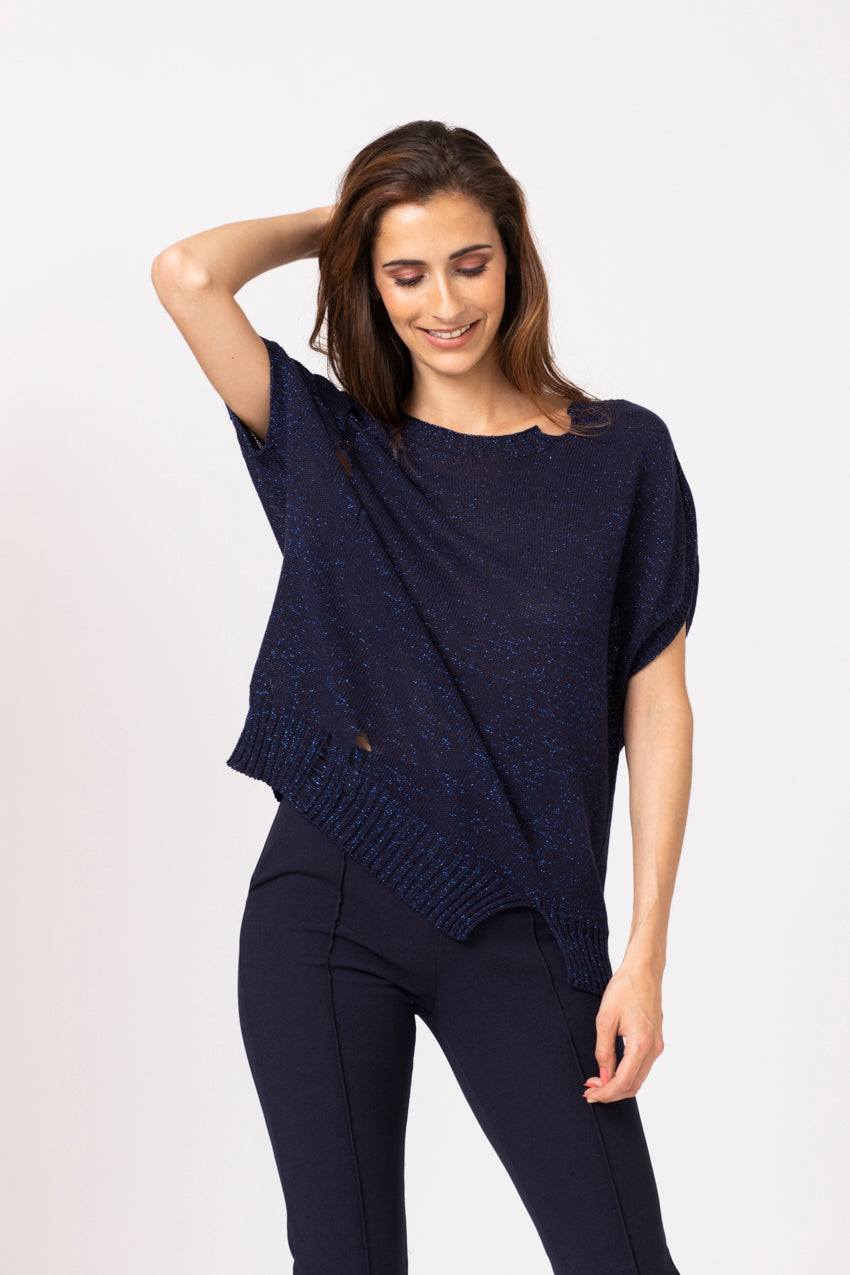 Maille Lurex Strappo Neo Bleu