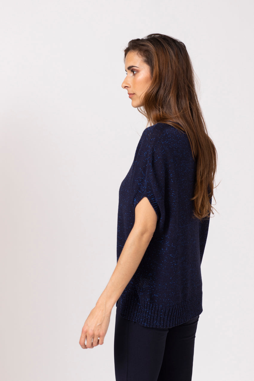 Maille Lurex Strappo Neo Bleu