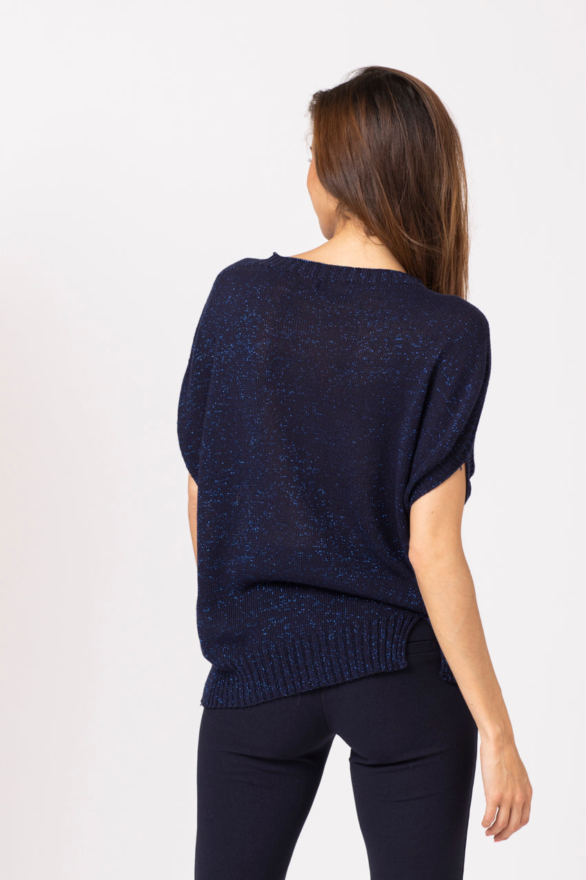 Maille Lurex Strappo Neo Bleu